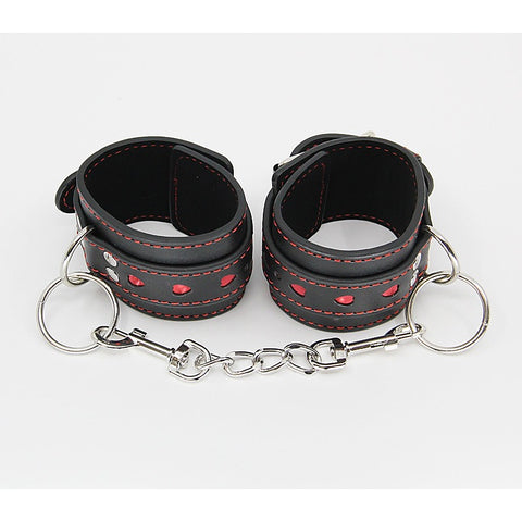 Metallic Heart Bondage Wrist Cuffs by Berlin Baby