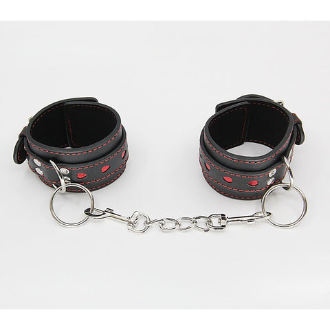 Metallic Heart Bondage Wrist Cuffs by Berlin Baby