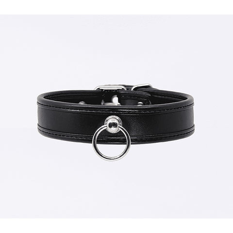 Thin Padded Faux Leather Bondage Collar by Berlin Baby