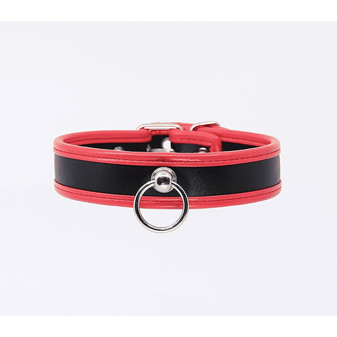 Thin Padded Faux Leather Bondage Collar by Berlin Baby