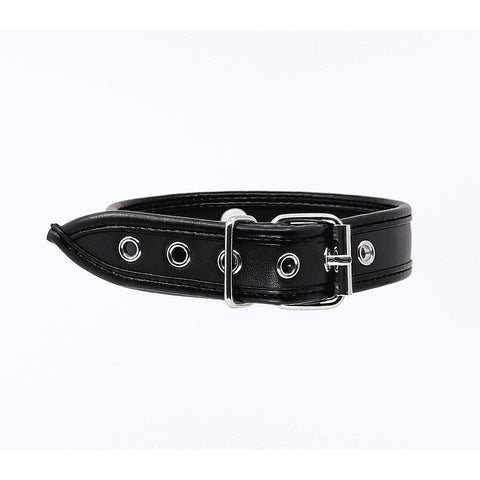 Thin Padded Faux Leather Bondage Collar by Berlin Baby