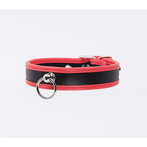 Thin Padded Faux Leather Bondage Collar by Berlin Baby