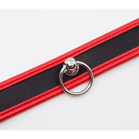 Thin Padded Faux Leather Bondage Collar by Berlin Baby