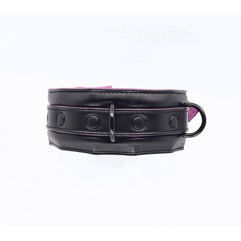 Padded Faux Flat Leather BDSM Collar by Berlin Baby
