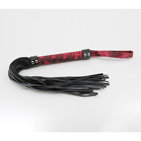 Red Jacquard Print Fetish Flogger by Berlin Baby