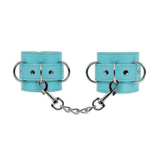 Turquoise Blue Faux Leather Wrist Cuffs by Berlin Baby