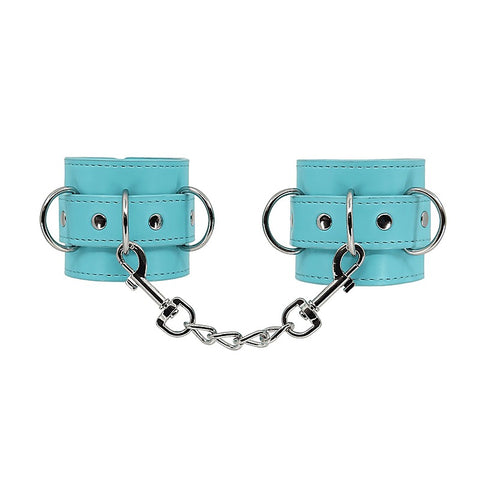 Turquoise Blue Faux Leather Wrist Cuffs by Berlin Baby