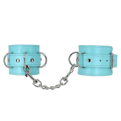 Turquoise Blue Faux Leather Wrist Cuffs by Berlin Baby