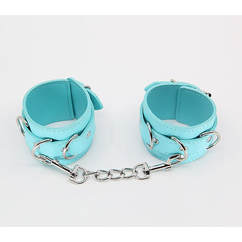 Turquoise Blue Faux Leather Wrist Cuffs by Berlin Baby