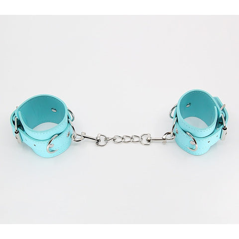 Turquoise Blue Faux Leather Wrist Cuffs by Berlin Baby