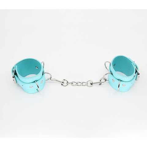 Turquoise Blue Faux Leather Wrist Cuffs by Berlin Baby