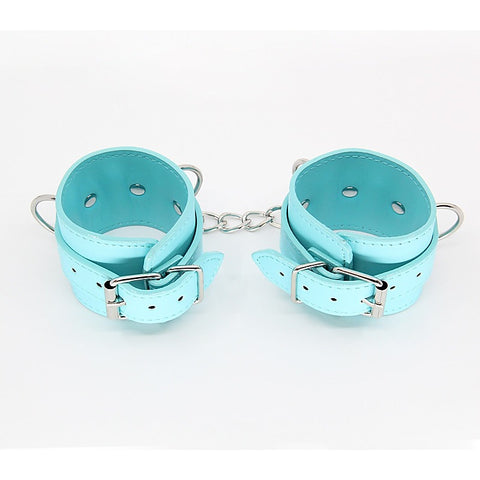 Turquoise Blue Faux Leather Wrist Cuffs by Berlin Baby