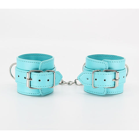 Turquoise Blue Faux Leather Wrist Cuffs by Berlin Baby