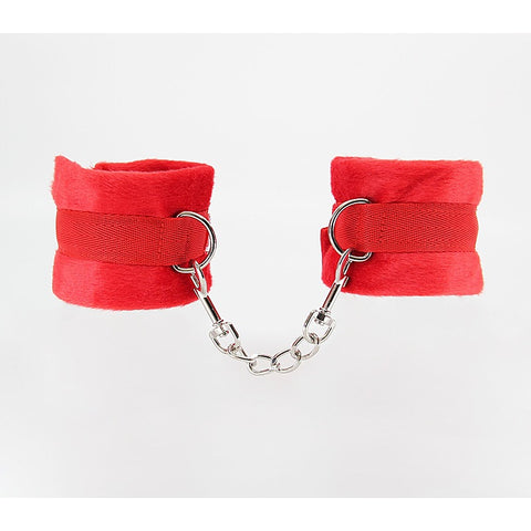 Plush Bondage Cuffs With Webbing Hook by Berlin Baby