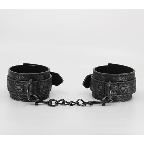Black Lace Printed Wrist Restraints by Berlin Baby