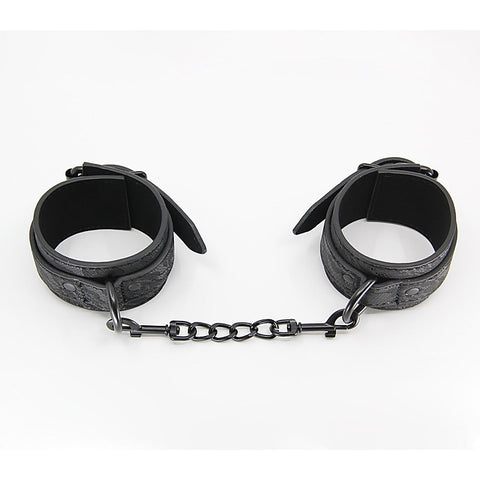 Black Lace Printed Wrist Restraints by Berlin Baby