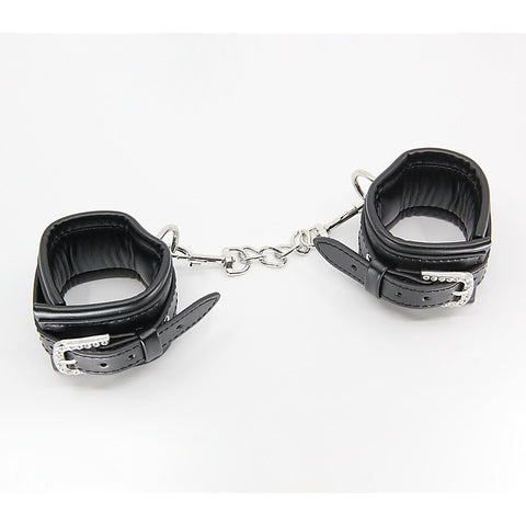 Diamante Buckle Bondage Wrist Cuffs by Berlin Baby