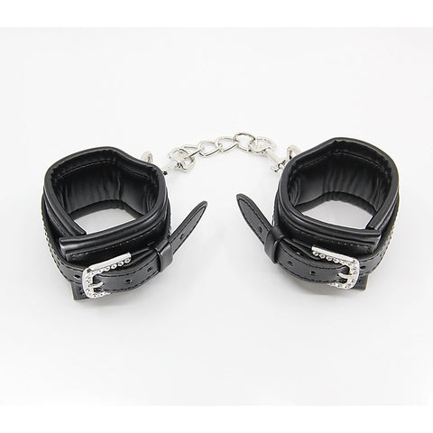 Diamante Buckle Bondage Wrist Cuffs by Berlin Baby