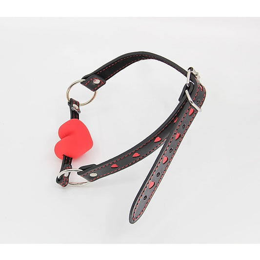 Faux Leather Solid Heart Gag by Berlin Baby