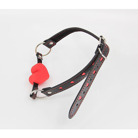 Faux Leather Solid Heart Gag by Berlin Baby