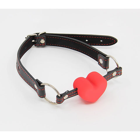 Faux Leather Solid Heart Gag by Berlin Baby