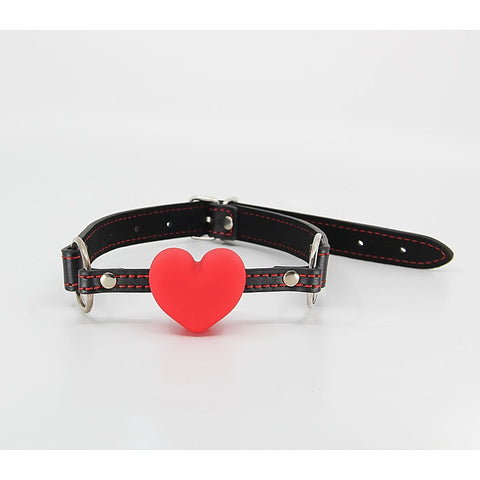 Faux Leather Solid Heart Gag by Berlin Baby