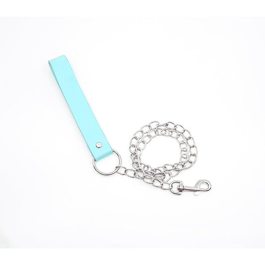 Turquoise Leather Handle Chain Lead by Berlin Baby
