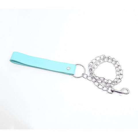 Turquoise Leather Handle Chain Lead by Berlin Baby