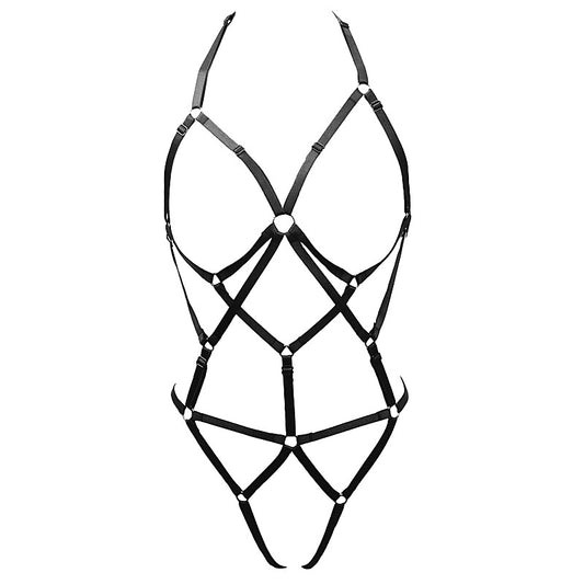 Elastic Harness Bodysuit by Love In Leather