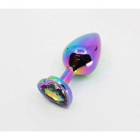 Metal Butt Plug With Heart Gem by Love In Leather