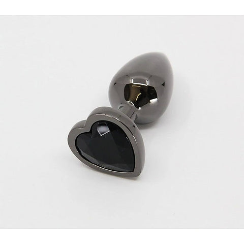 Metal Butt Plug With Heart Gem by Love In Leather