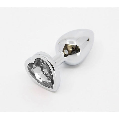 Metal Butt Plug With Heart Gem by Love In Leather