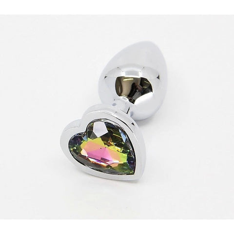Metal Butt Plug With Heart Gem by Love In Leather