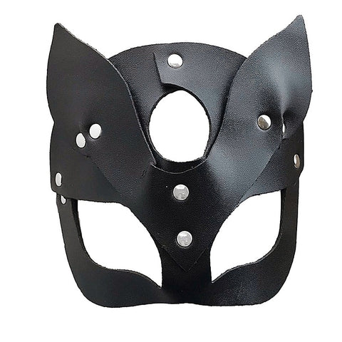 Cat Ears Half Face Leather Mask by Love In Leather