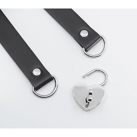 Heart Padlock Faux Leather Choker by Love In Leather
