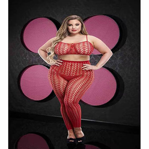 Lapdance Jacquard Crop Top & Pants Set by Xgen Products