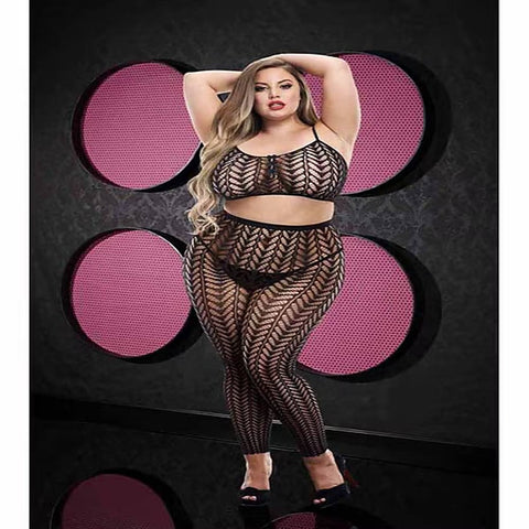 Lapdance Jacquard Crop Top & Pants Set by Xgen Products