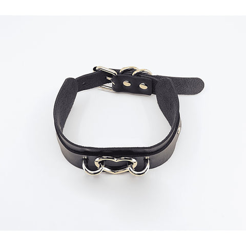 Heart Embellishment Faux Leather Collar by Love In Leather