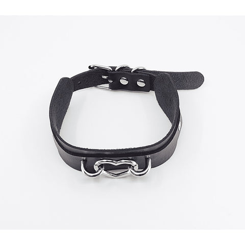 Heart Embellishment Faux Leather Collar by Love In Leather
