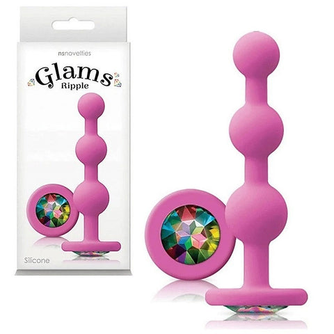 Glams Ripple Rainbow Gem Butt Plug by NS Novelties