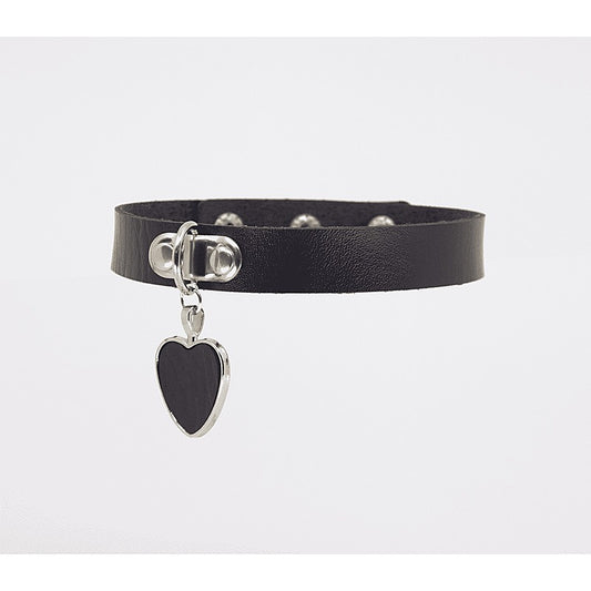 Heart Pendant Faux Leather Choker by Love In Leather
