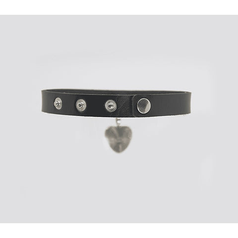 Heart Pendant Faux Leather Choker by Love In Leather