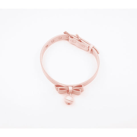 Faux Suede Leather Bow Cat Bell Collar by Berlin Baby