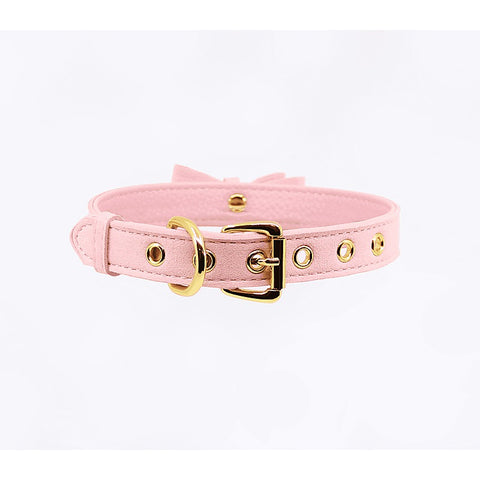 Faux Suede Leather Bow Cat Bell Collar by Berlin Baby