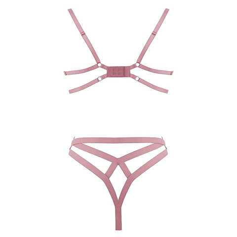 Open Cup Bra With Embroidered Floral Applique by Muse