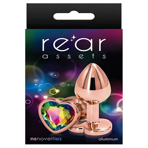 Rear Assets Rose Gold Heart Small Anal Plug by NS Novelties