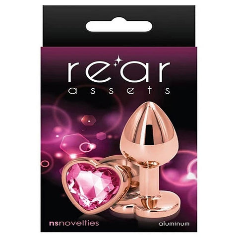 Rear Assets Rose Gold Heart Small Anal Plug by NS Novelties