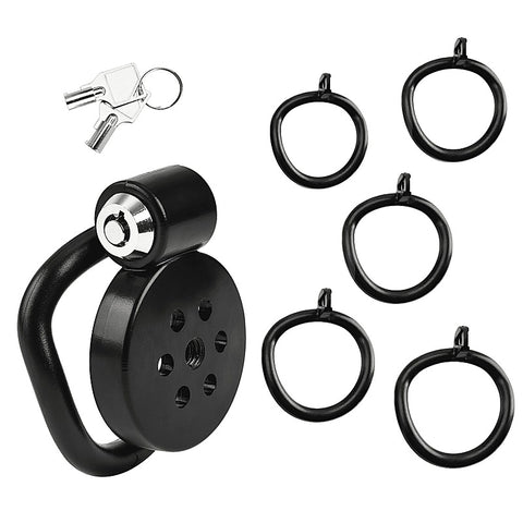 Flat Male Chastity Device Black by Love In Leather