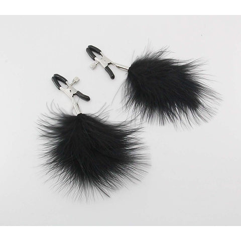 Feather Nipple Clamps by Love In Leather