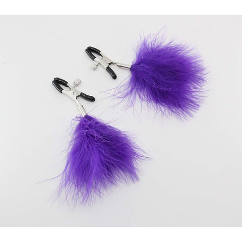 Feather Nipple Clamps by Love In Leather